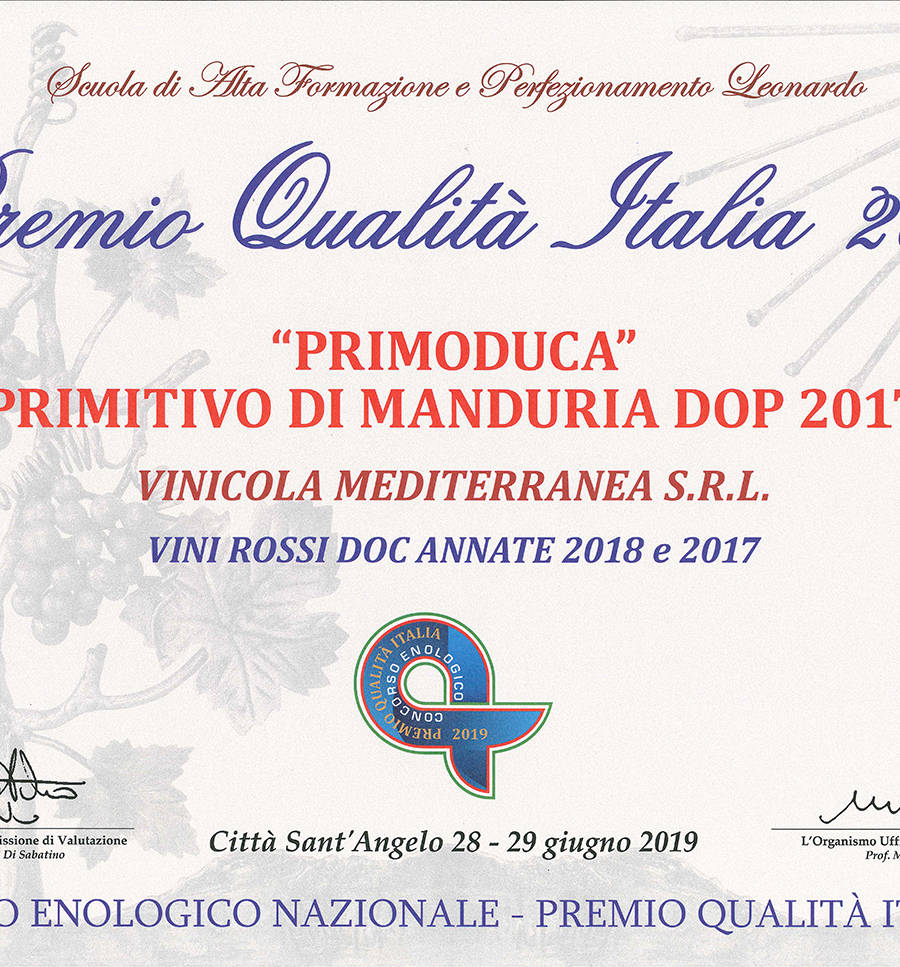 PREMIO-QUALITA'-ITALIA-2019-PRIMODUCA